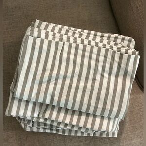 Gray & White Stripe Duvet Cover